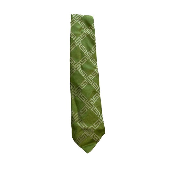 VERSACE Logo Neck Tie in Green - Picture 1 of 3